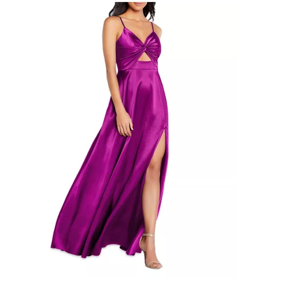 Aidan by Aidan Mattox Twist Front Cutout Gown